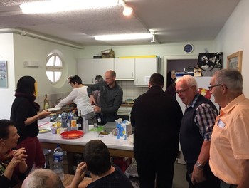 L'équipe de la cuisine en plein service