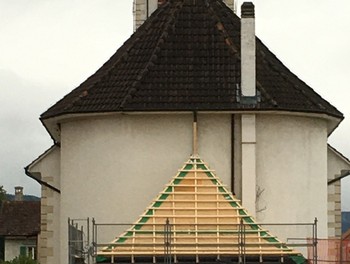 Réfection du toit de la sacristie et du bout de l'église